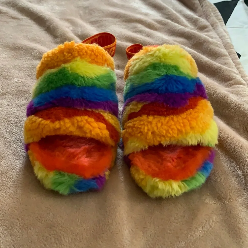UGG Pride Fluff Yeah Faux Fur Slingback Sandal - Picture 2 of 7